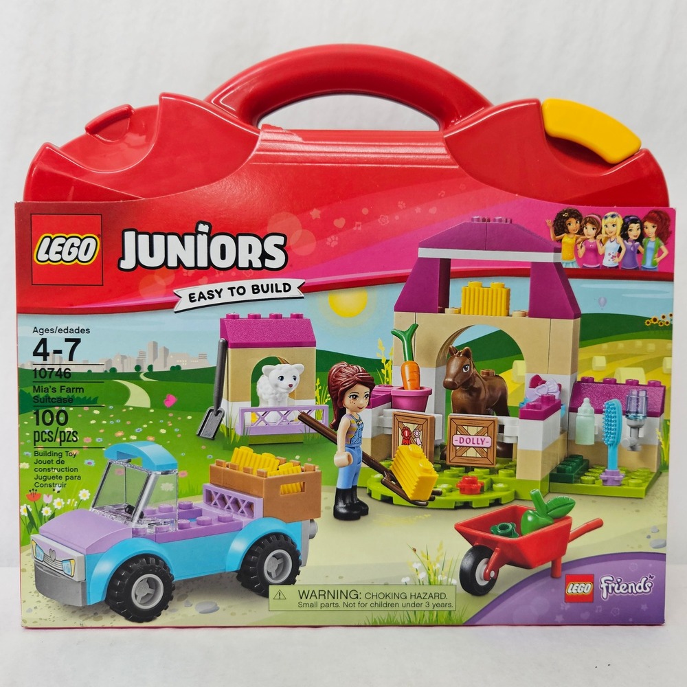 LEGO Juniors Mia's Farm Suitcase 10746 Friends Building Set 100pcs Damaged Case